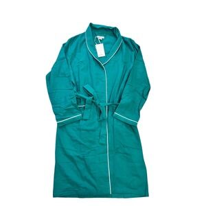Petite Plume Women S Kids 13/14 Emerald Green Cotton Modal Pajama Robe NEW